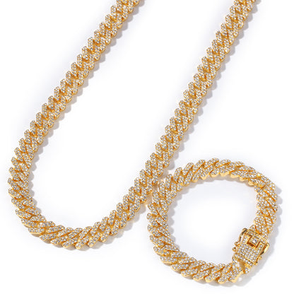 Gold-Plated Diamond Cuban Link Hip Hop Necklace