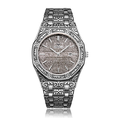 ONOLA Men's Waterproof Quartz Watch with Steel Band