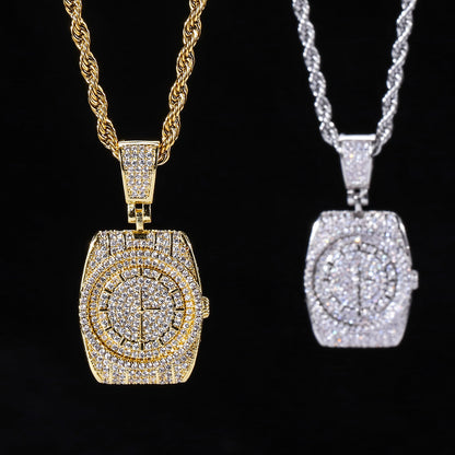 Hip Hop Watch Pendant Necklace