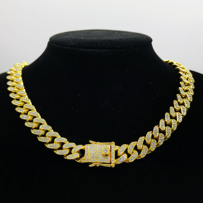 13mm Flat Cuban Link Diamond Bracelet for Hip Hop