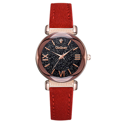 Starry Sky Women's Quartz Watch with Diamond Accents