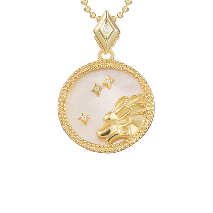 925 Silver Zodiac Necklace with Mother of Pearl Pendant