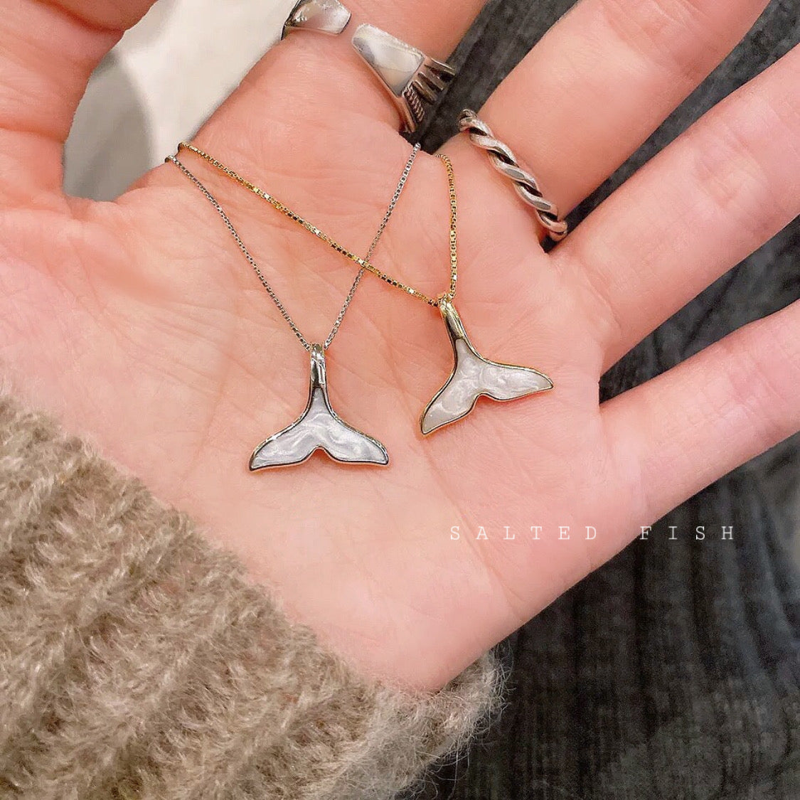 Salted Fish Mermaid Tail Minimalist Choker Necklace