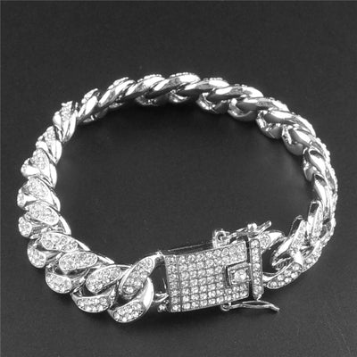 18K Diamond Cuban Link Bracelet for Men (12.5MM)
