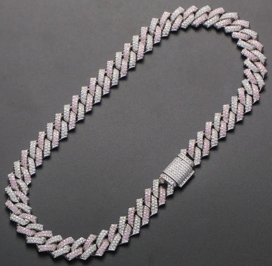 Cuban Necklace Pink Zircon