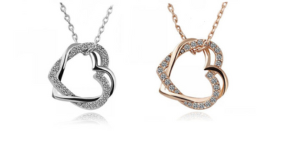 Heart-Shaped Pendant Necklace in Fashion Alloy Design