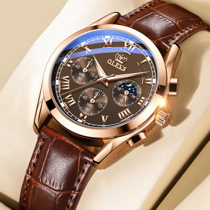 Men's Multifunctional Waterproof Luminous Quartz Watch