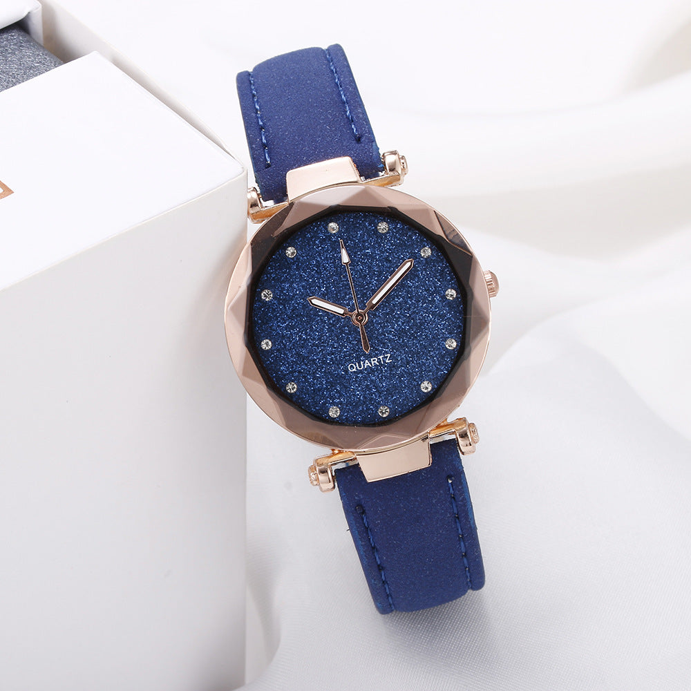 Blush Pink Starry Sky Watch for Girls - Minimalist Design
