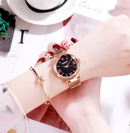 Starry Sky Quartz Watch with Magnetic Strap (Couple's)