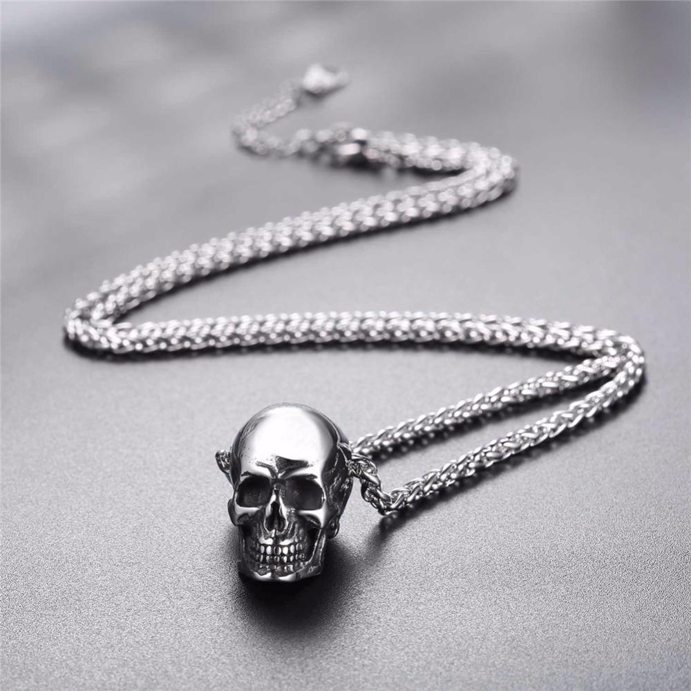 Punk Skull Pendant, Vintage Hip Hop Necklace