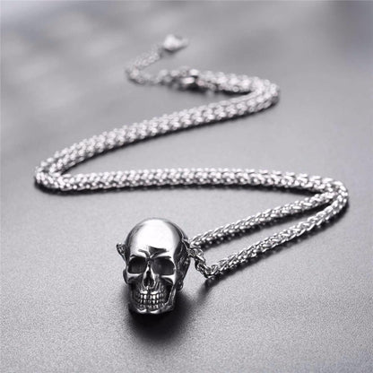 Punk Skull Pendant, Vintage Hip Hop Necklace