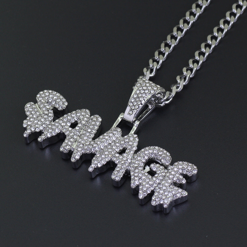 SAVAGE Letter Pendant Hip Hop Necklace Fashion Jewelry