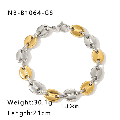 Hip Hop Style Stainless Steel Pig Nose Bracelet