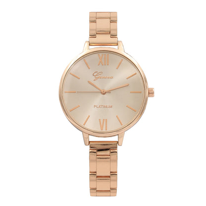 12-Crystal Steel Band Women's Fashion Quartz Watch