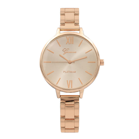 12-Crystal Steel Band Women's Fashion Quartz Watch