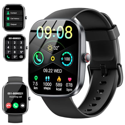 Smart Watch(Answer/Make Call) 1.91" Smartwatch for Men Women NEW Fitness Watch with 110+ Sport Modes Fitness Activity Tracke with Pedometer/Sleep Monitor/Heart Rate/IP68 Waterproof for Android iOS