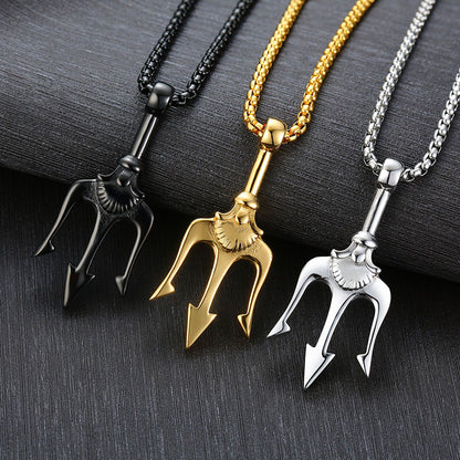 Titanium Steel Necklace with Hip Hop Cross Pendant