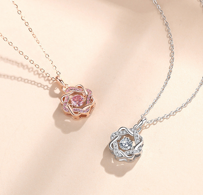 S925 Silver Necklace with Sparkling Heart Pendant