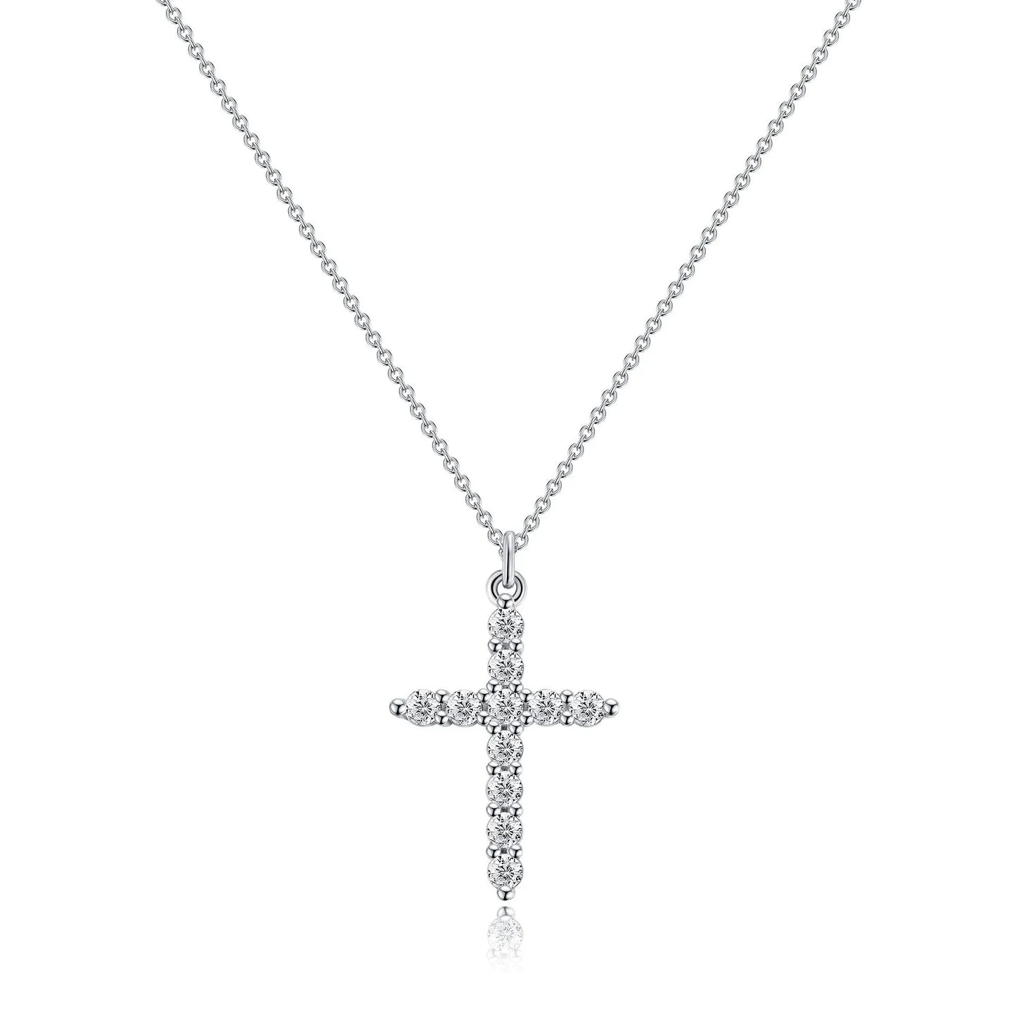 Rotatable Cross Crown Diamond Necklace