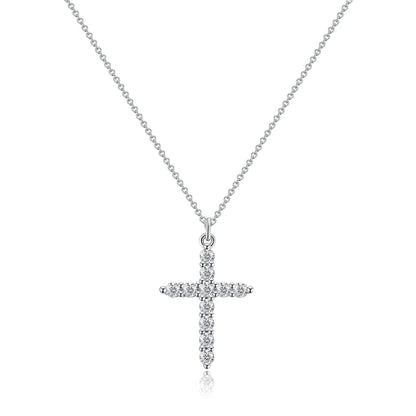 Rotatable Cross Crown Diamond Necklace