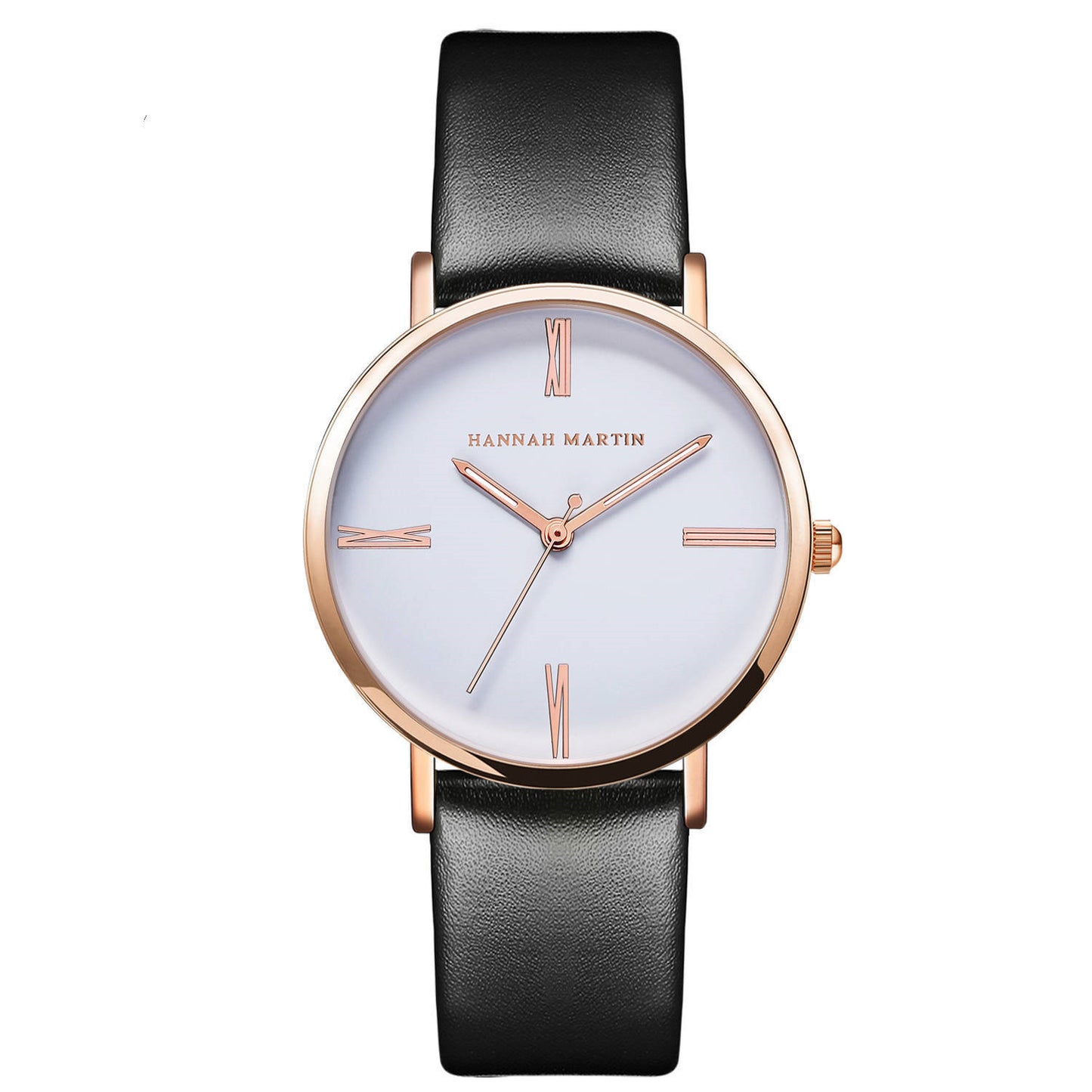 Fashionable Quartz Watch for Women with Leather Strap