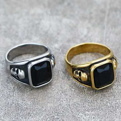 Personalized Men's Retro Titanium Steel Jewel Ring