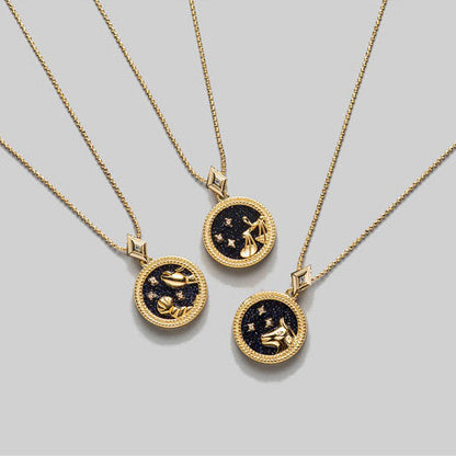 925 Silver Zodiac Pendant Necklace with Natural Shell