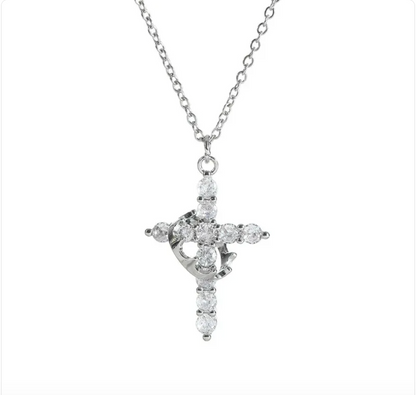 Y-Shaped Crown Pendant Necklace