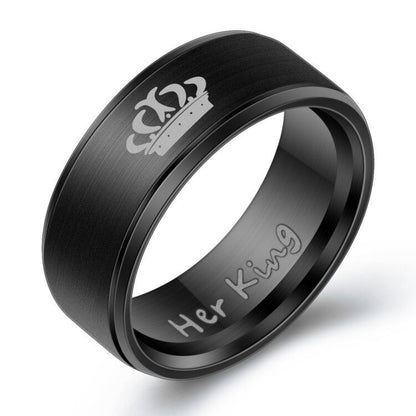 Titanium Steel His and Hers Couple Rings