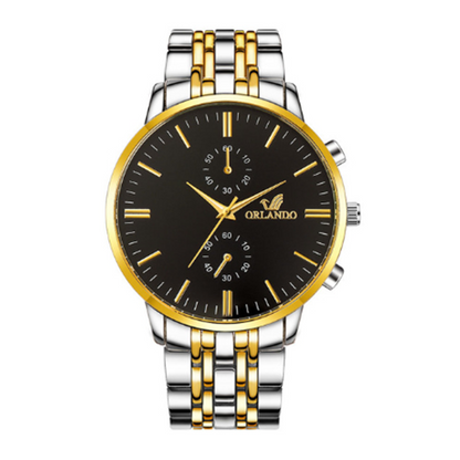 Men's Steel Band Quartz Watch with Scale