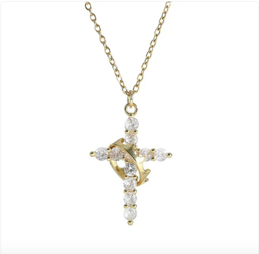 Y-Shaped Crown Pendant Necklace