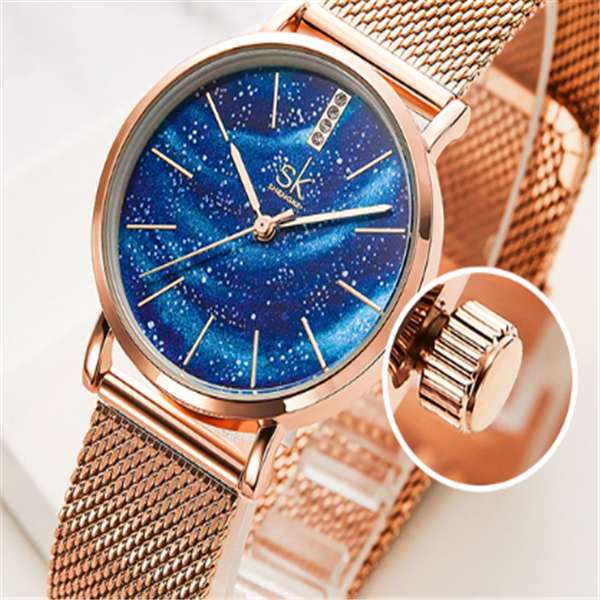 Women's Starry Sky Watch with Mesh Band