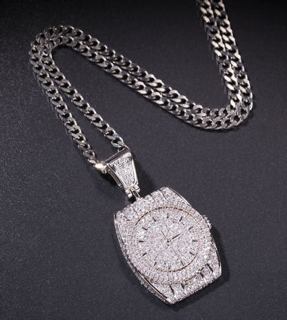 Hip Hop Watch Pendant Necklace