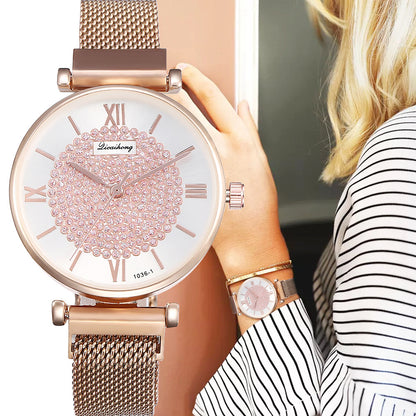 Starry Sky Milanese Strap Quartz Watch for Women
