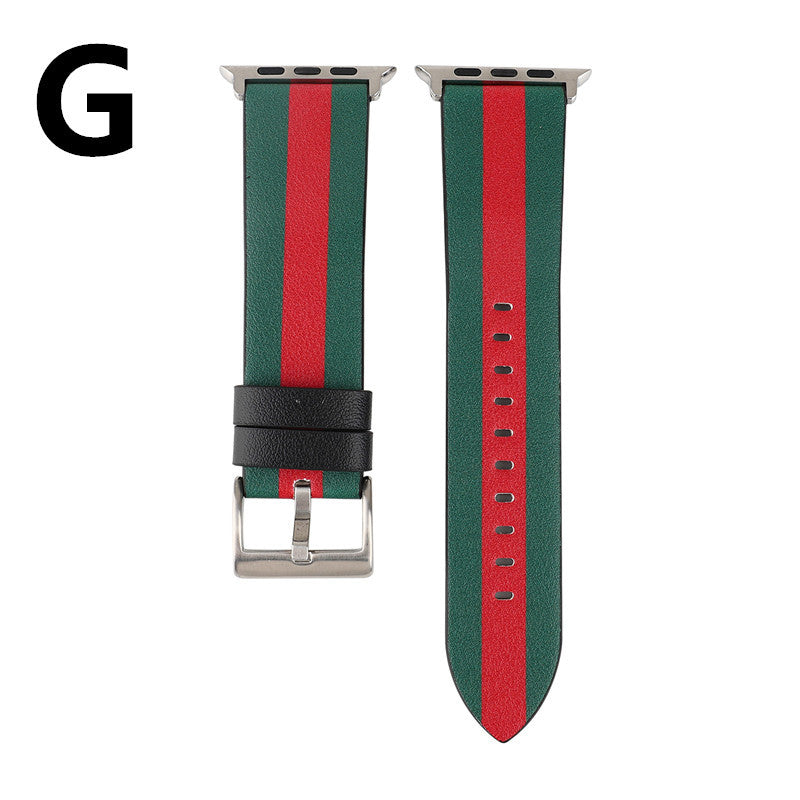 Leather Watch Strap with Flag Design