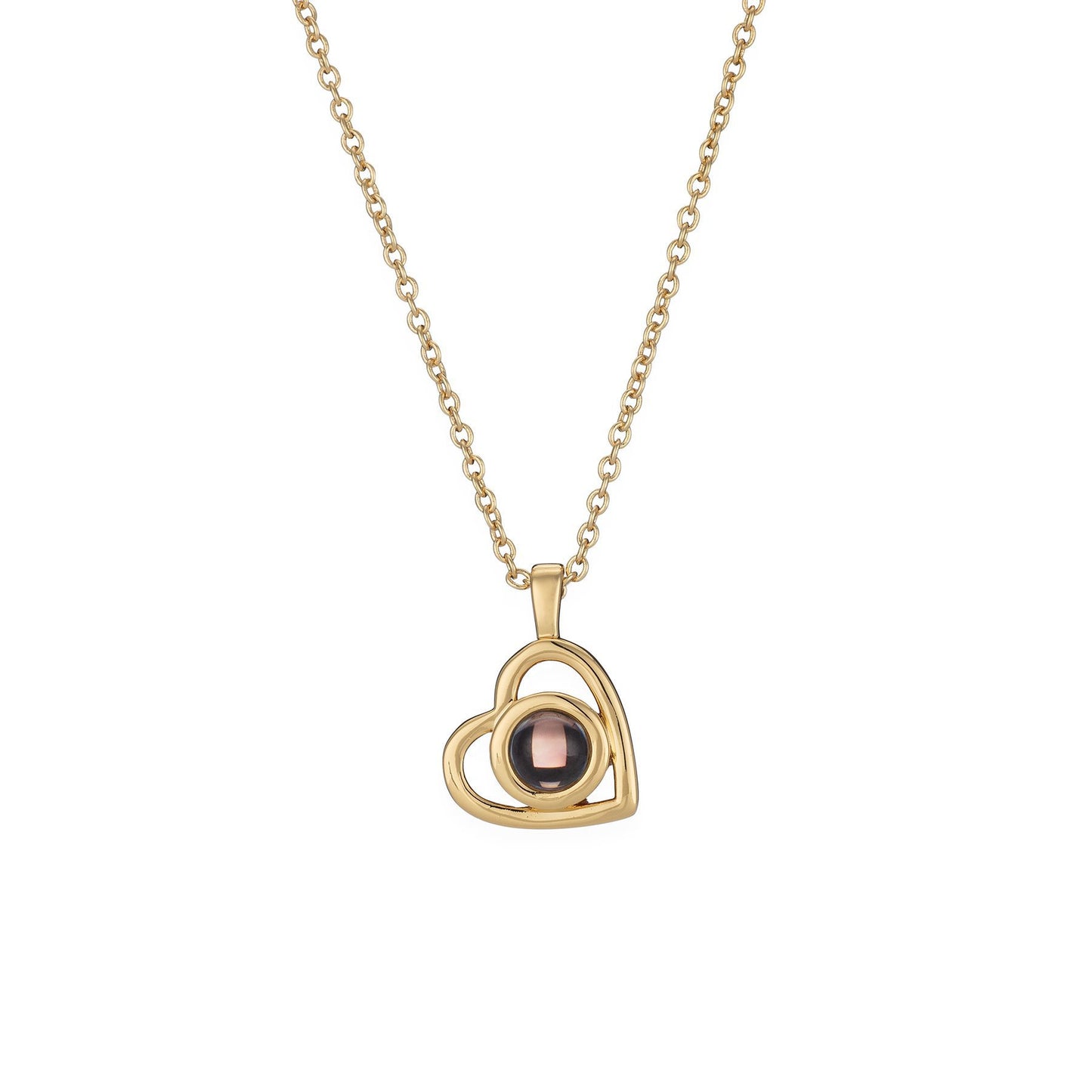 S925 Silver Heart Necklace with Custom Photo Pendant