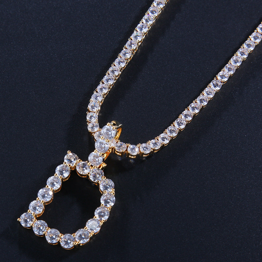 Bling Bling Letter Pendant Necklace with Zirconium (26)