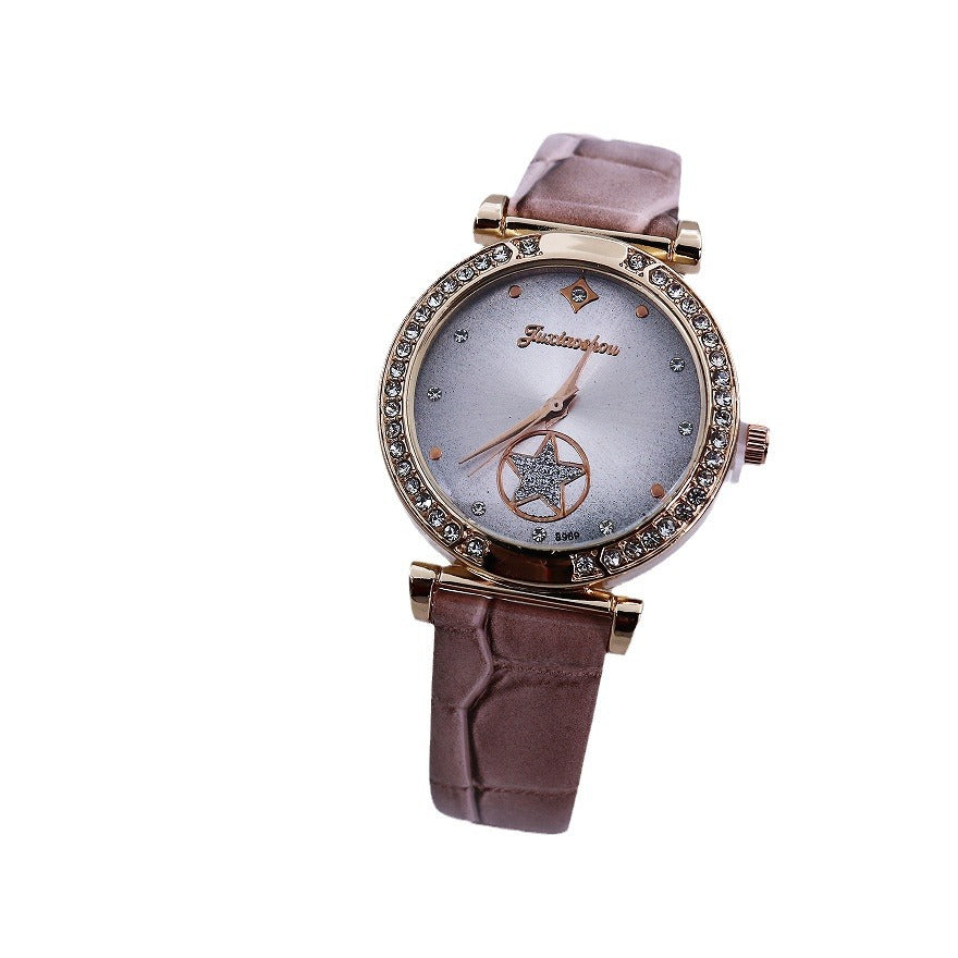 Fashionable Quartz Watch with Rhinestones for Women
