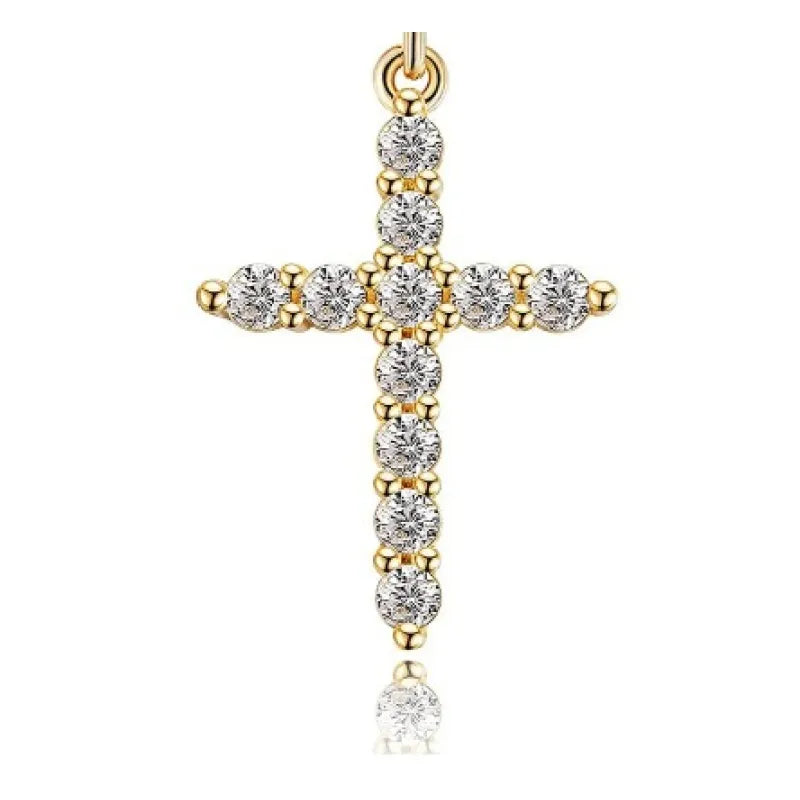 Rotatable Cross Crown Diamond Necklace