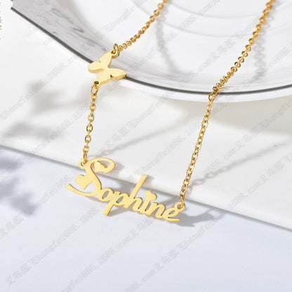 Custom Stainless Steel Name Pendant Necklace for Women