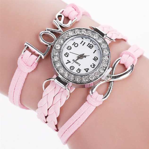 Women's Diamond-Studded Circle Bracelet Watch