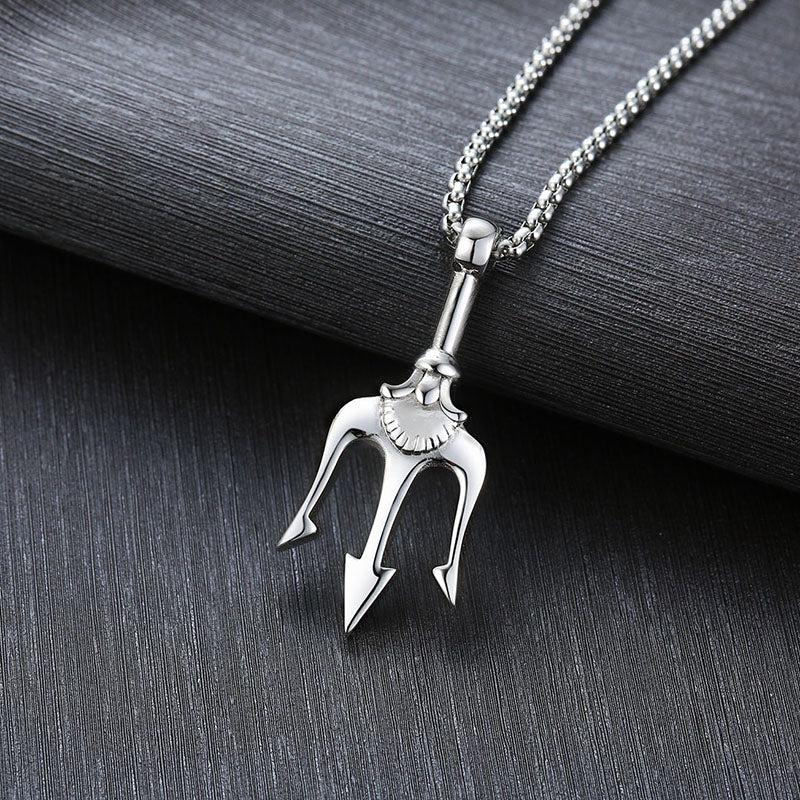 Titanium Steel Necklace with Hip Hop Cross Pendant