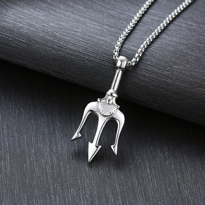 Titanium Steel Necklace with Hip Hop Cross Pendant