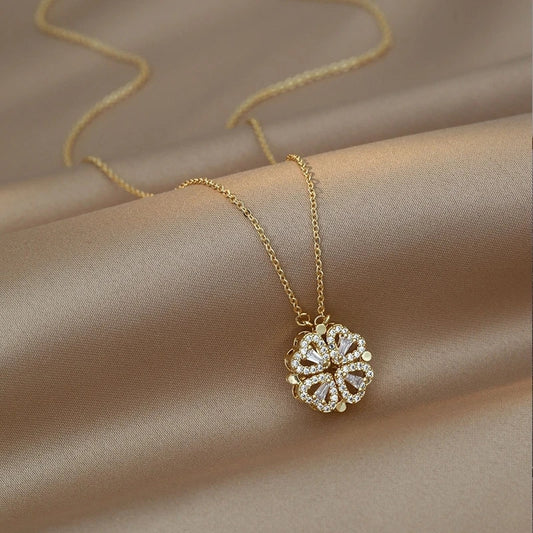 Exclusia Four-Leaf Clover Heart Necklace S925 Silver
