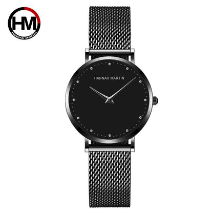 Waterproof Women's Quartz Watch with Steel Mesh Band