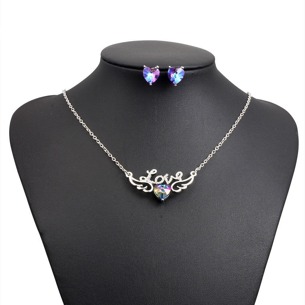 Swarovski Heart Pendant Earring and Necklace Set