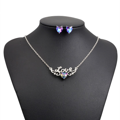 Swarovski Heart Pendant Earring and Necklace Set