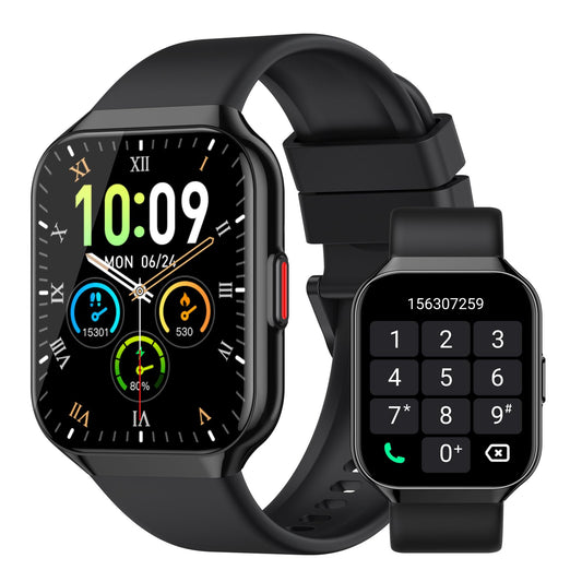 Smart Watch 1.96" HD Smartwatches for Men Women (Answer/Make Calls) IP68 Waterproof Fitness Watch Heart Rate/Sleep/SpO2 Monitor Fitness Tracker with 113+ Sport Modes for iOS/Android (Black)