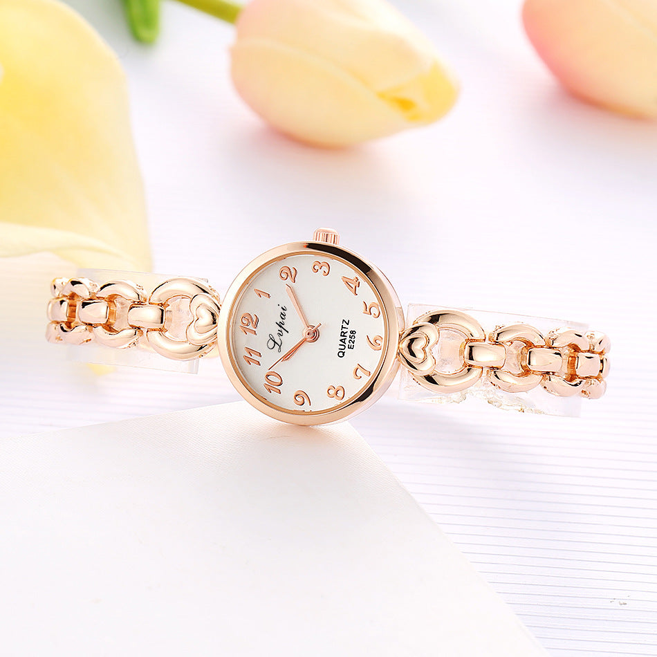 Diamond-Studded Alloy Women's Bracelet Watch