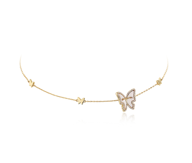 925 Silver Butterfly Necklace for Women - Minimalist Design